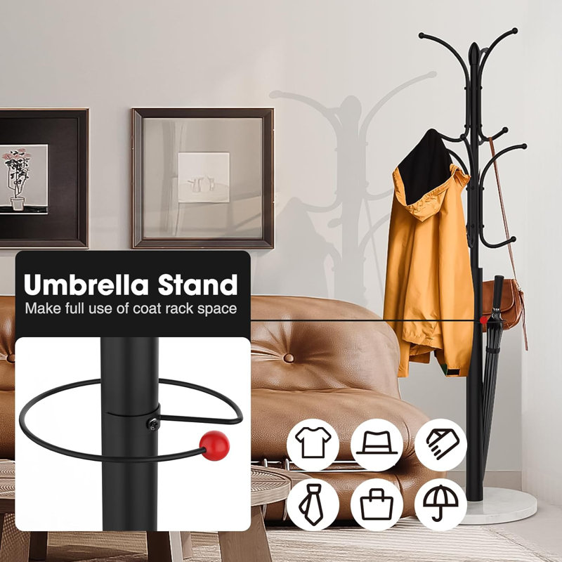 Haralds Freestanding 12 - Hook Coat Rack