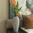 Flower-Inspired Ceramic Vase - White 17-Inch-Tall Table Decor for Entryway, Dining Room, Living Room