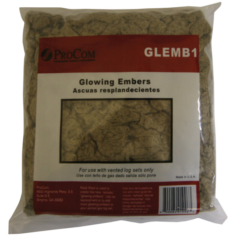 ProCom Glowing Embers Rock Wool for Vented Gas Log Sets