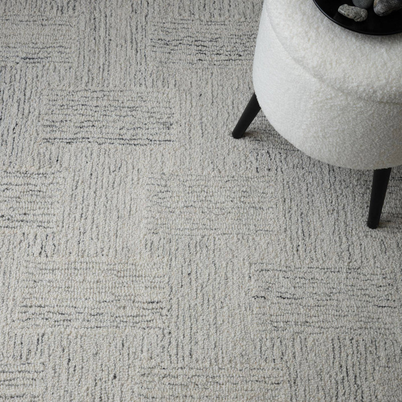 Charnita Rectangle Chevron Wool Hand Tufted Area Rug, Rectangle 160 x 230 cm