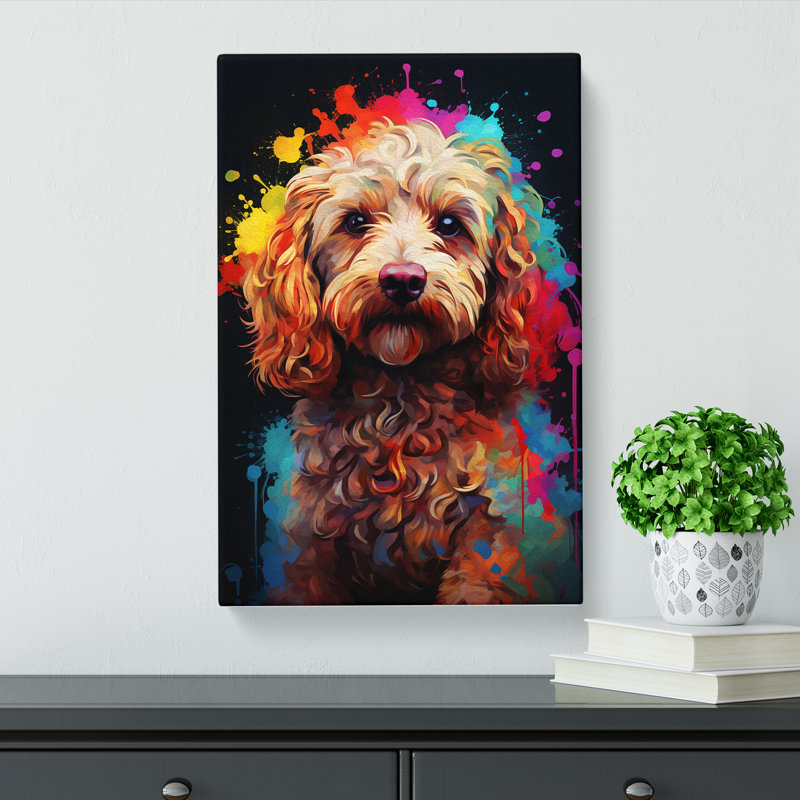 Cockapoo Digital Art - No Frame Print, 50cm H x 35cm W x 3cm D