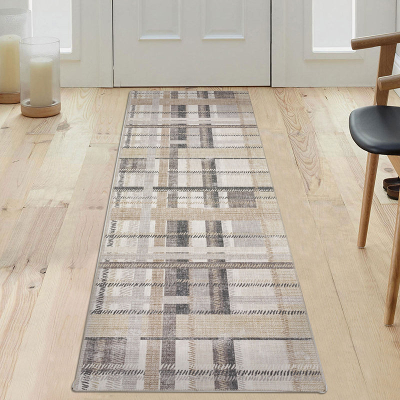 Tapis ivoire / beige / gris NELE, Tapis de couloir 2 pi 6 po x 9 pi