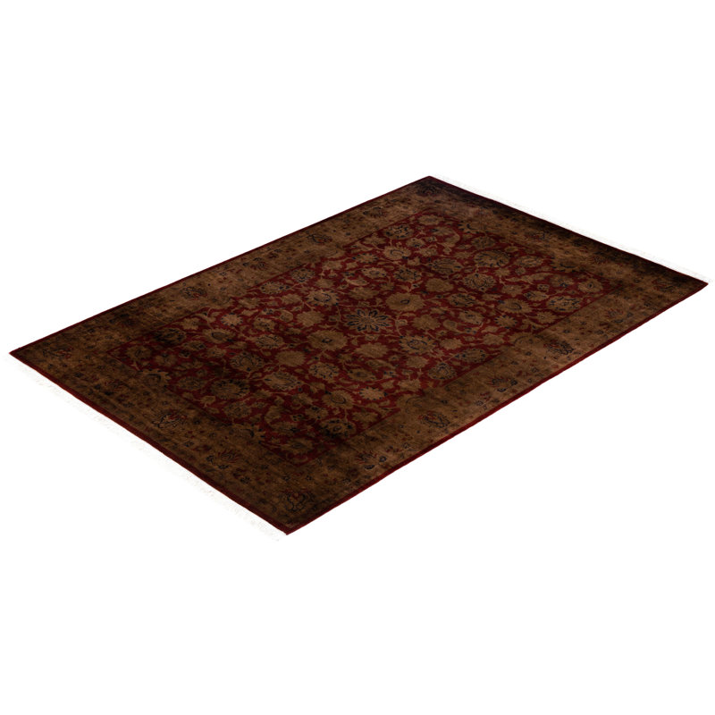 Overdyed One-of-a-Kind 4' 2" X 6' 2" Hand Knotted Area Rug