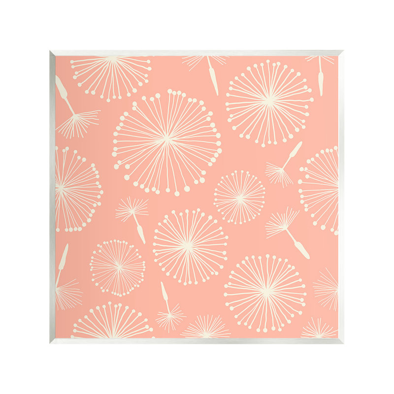 "Pissenlits sur fond rosé" par Carrie Cantwell, Bois sans cadre, 12" H x 12" W x 0.5" D