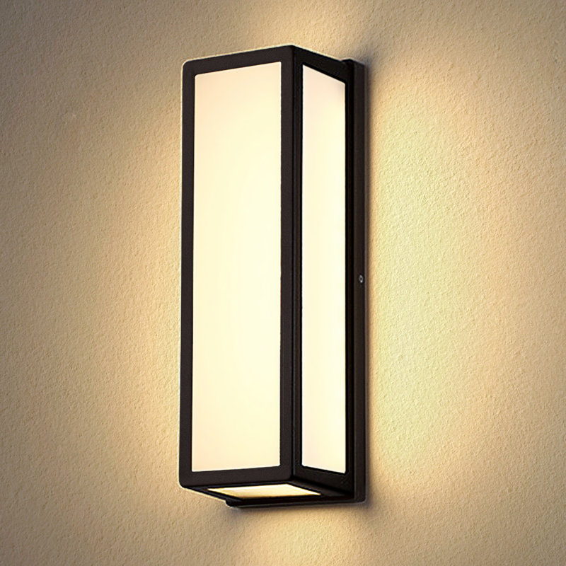 Luminaire mural d'extérieur à DEL Thery, Noir / blanc, H 15 po x l 5,1 po x P 4,3 po