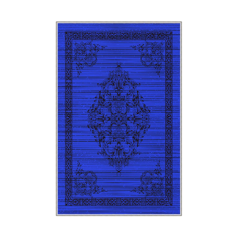 Antibacterial Woven Carpet (2.6 x 4.0 ft), 100% Polyester, 0.3 in Pile Height | Non-Slip PVC Dot Underside, 3D Digital Printing | Machine Washable, Easy Care for Living Room, Bedroom & Office