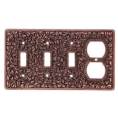 San Michele Patterned 4 - Gang Combination Plate Standard Combination Wall Plate