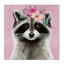«Pink Florals Raccoon», art mural sur toile par Elizabeth Tyndall-159617975