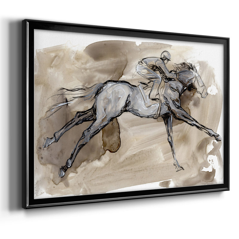 «Off To The Races I», reproduction d'art sur toile, H 30 po x l 44 po x P 1,5 po, Noir