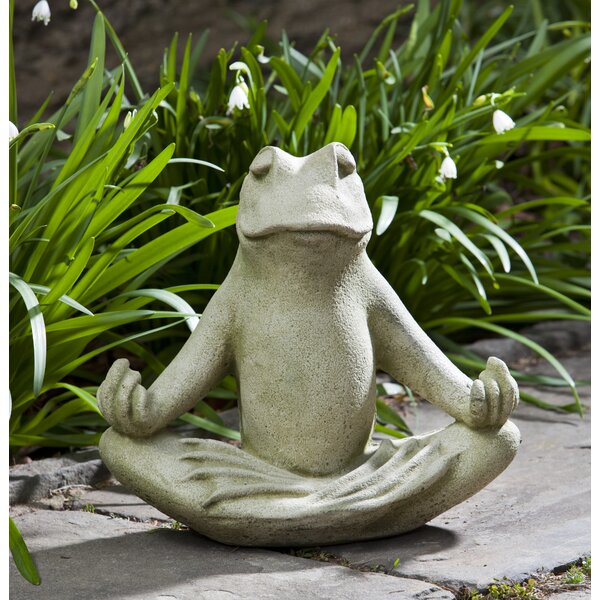  Elly Décor 9 Inch Ceramic Zen Meditating Frog Statue,Yoga Toad  Sculpture Figurine, Lawn&Garden Décor, White Stone Finish : Patio, Lawn &  Garden