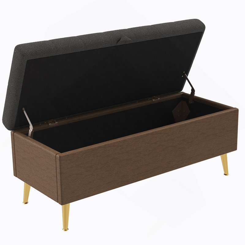 Banc de rangement avec repose-pieds Modern Modern, Gris
