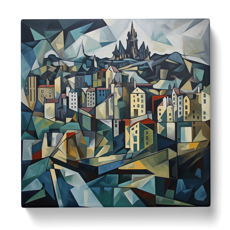 City Of Edinburgh Cubism No.1 - Print, 50cm H x 50cm W x 3cm D