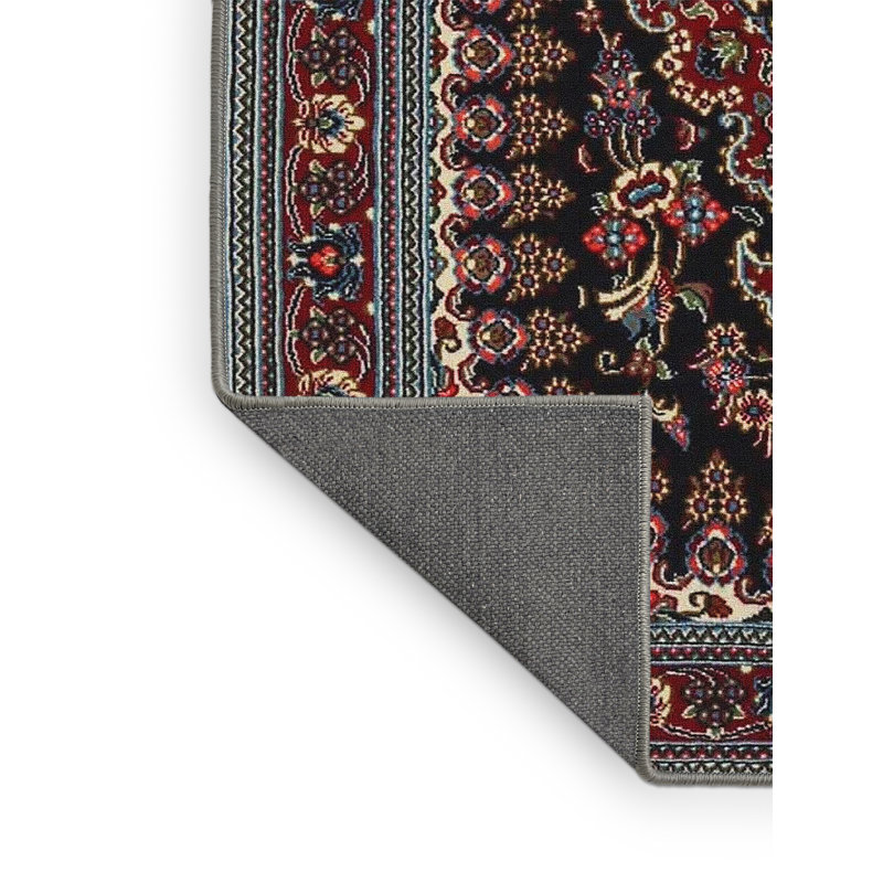 Tapis noir/brun/beige traditionnel Faine, Rectangle 2 pi x 5 pi
