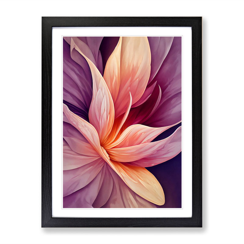 Abstract Flower No.4 - Framed Print, Black, 64cm H x 46cm W x 2cm D