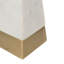 Lampe de table pyramide blanche et dorée avec abat-jour tambour (ampoule non incluse)