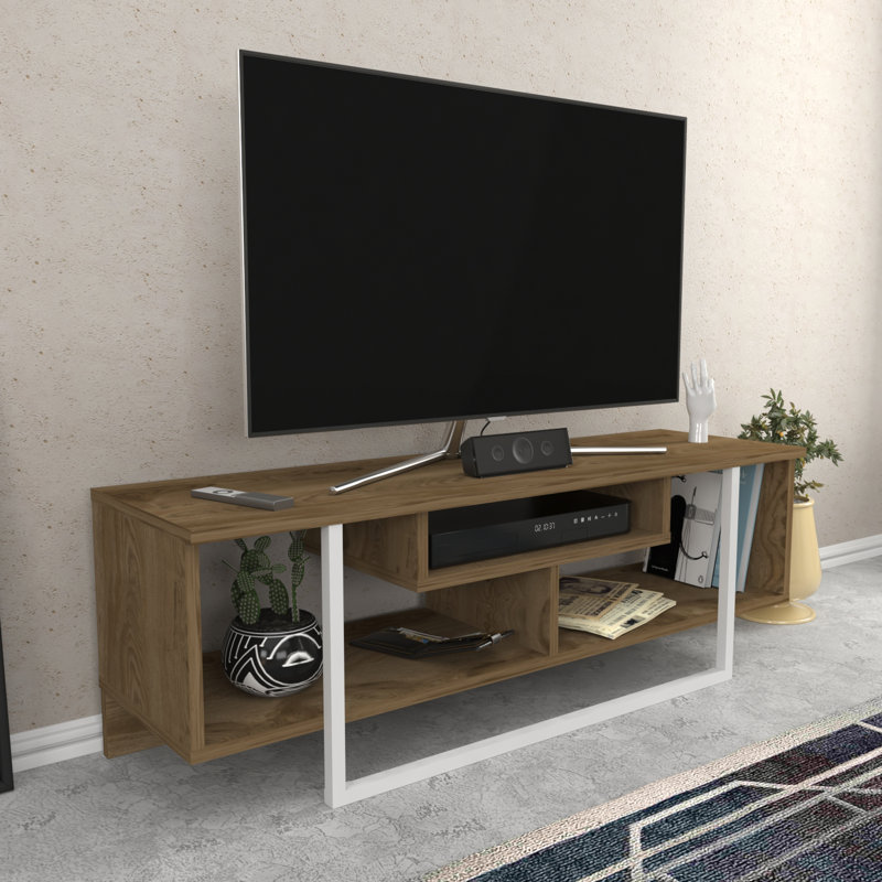 Meuble télé pour téléviseur de 55 po ou moins Twila, Chêne Oud / blanc