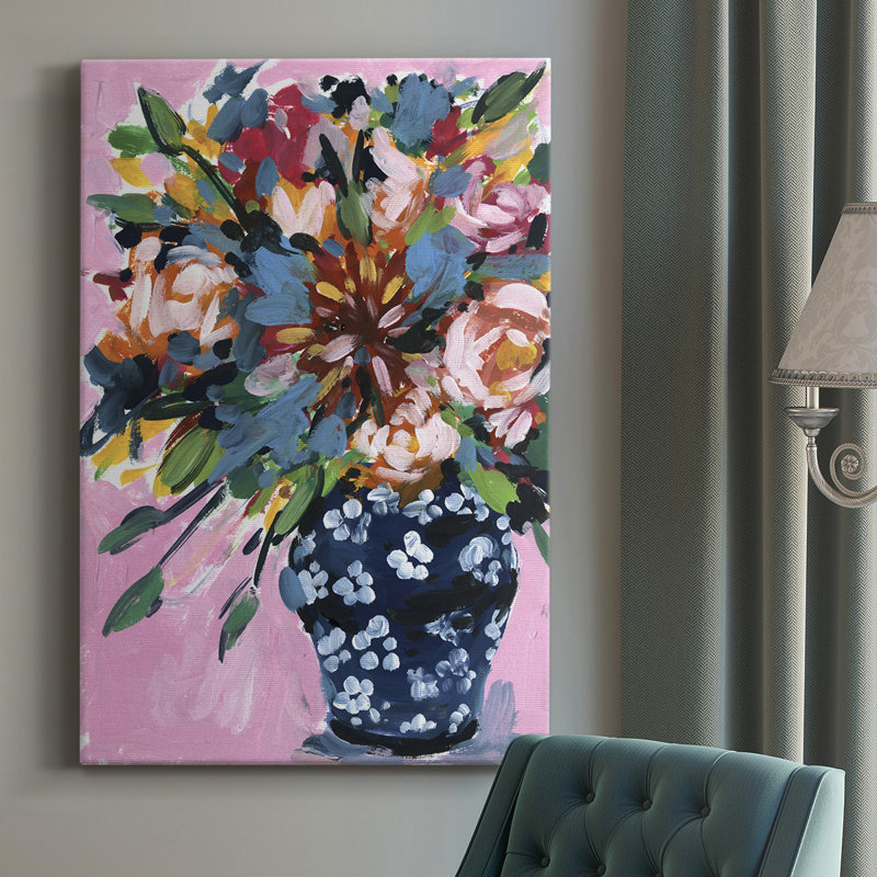 Bouquet dans un vase I - reproduction sur toile tendue, L 8 po x H 12 po