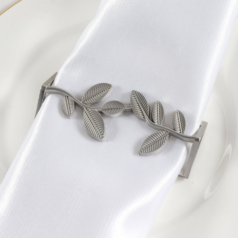 Rond de serviette plat, Argent