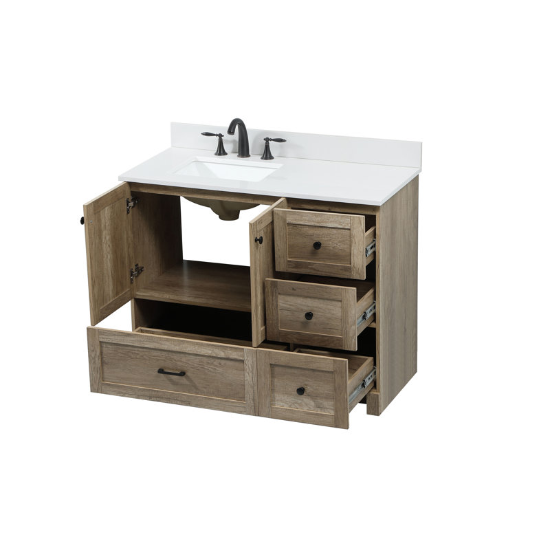 Ensemble de meuble-lavabo simple 42 po Soma, Chêne naturel