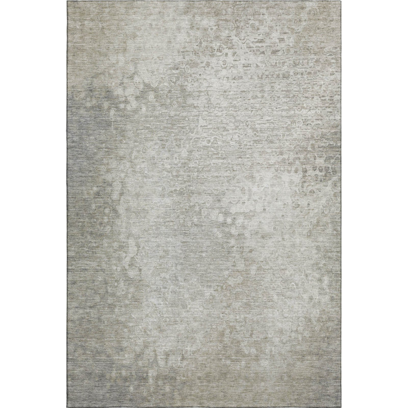 Tapis beige Cerrito AMF565 lavable à la machine de qualité supérieure, Rectangulaire 3 pi x 5 pi
