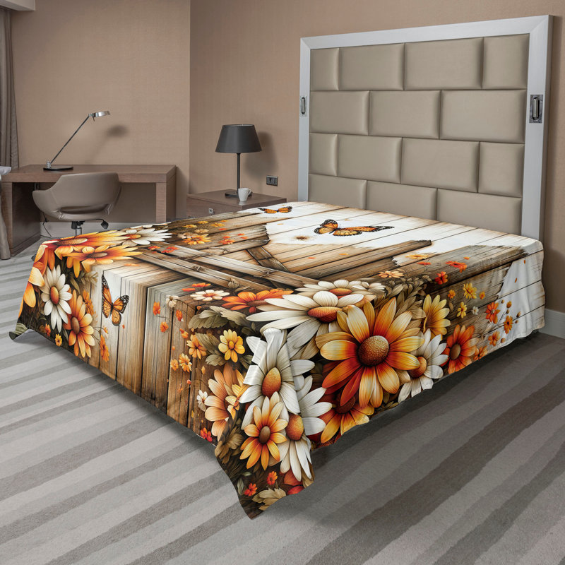 Polyester Floral Flat Sheet, King Flat Sheet
