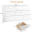 Commode 9 tiroirs l 60 po, armoire de rangement moderne ultrabrillante pour chambre à coucher, salon, blanc-1550370845