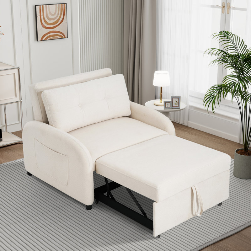 Chaise longue d'appoint convertible, Beige