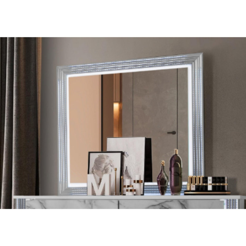 Miroir en marbre blanc avec DEL, Marbre