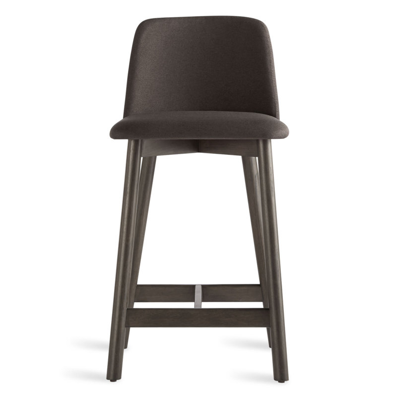Chip Stool, White Oak, Bar Stool (31" Seat Height), Toohey Olive Plainweave