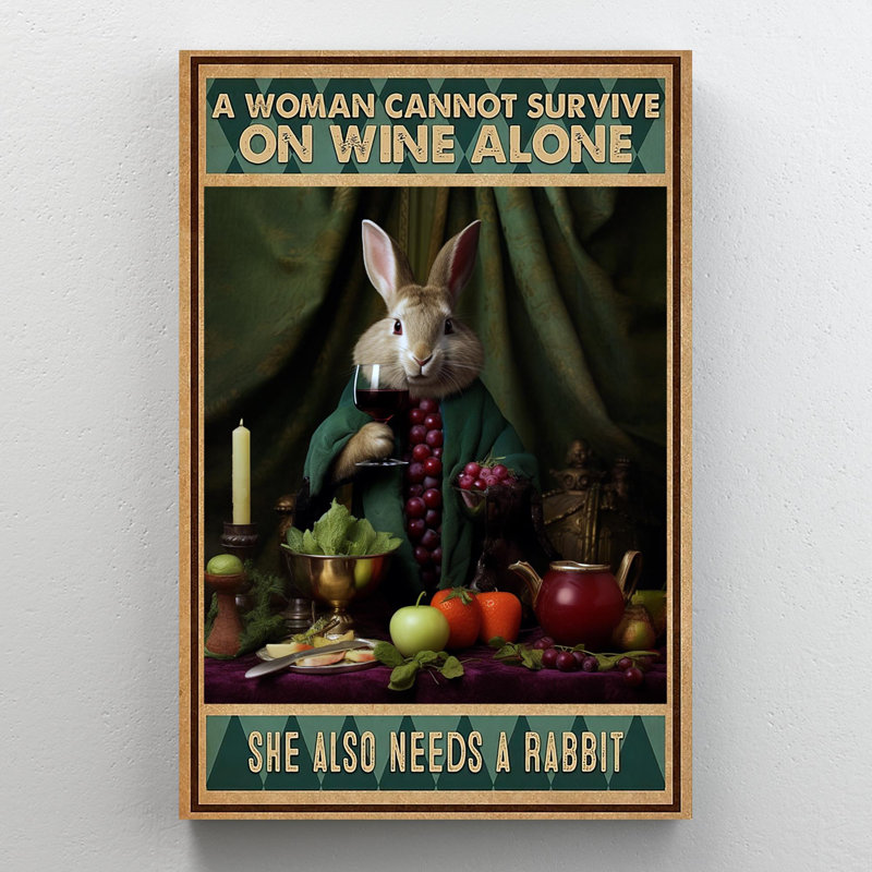 " She Also Needs A Rabbit ", 36" H x 24" W x 1.25" D