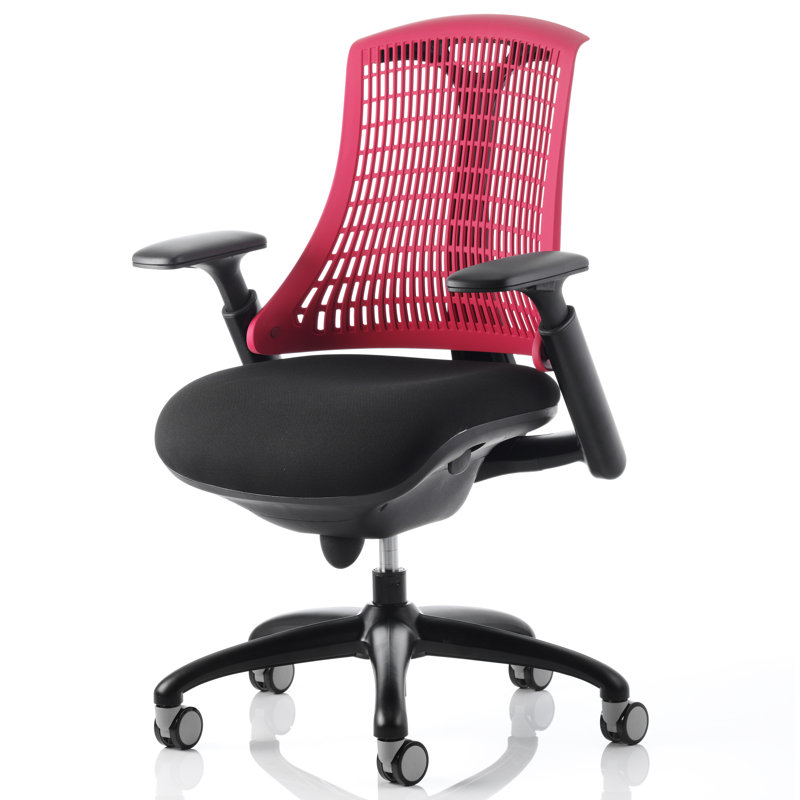 Creusette Polyester Blend Office Chair, Black, Red