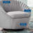  33.85'' Wide Velvet Swivel Barrel Chair-1301299457