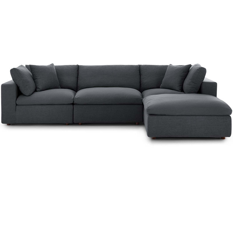 Modway Copper Grove Hrazdan Down-filled 4-piece Sectional Sofa Set, Gray