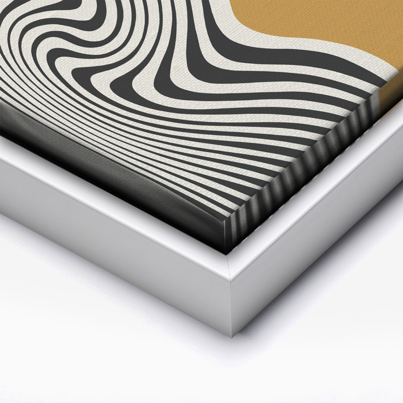 Lignes ondulées du Bauhaus, Canevas, Encadrement blanc, H 16 po x l 20 po
