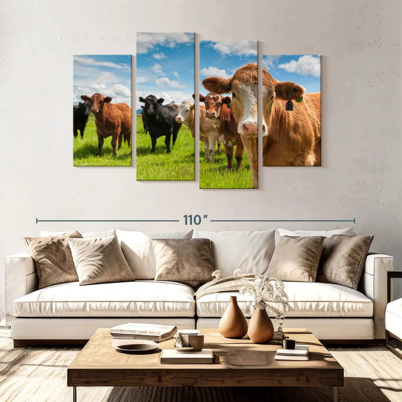 Candides vaches Highland, H 54 po x l 84 po