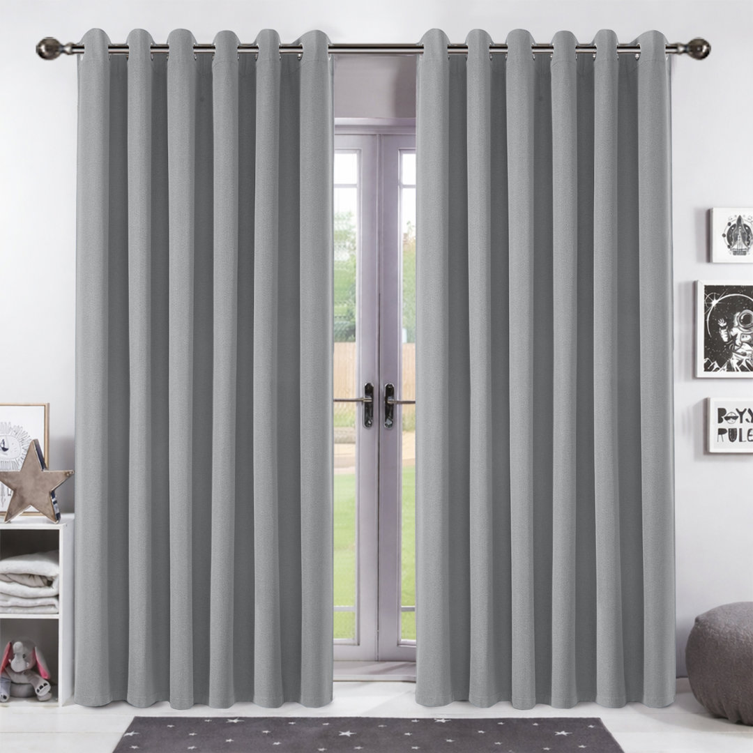 Aspire Homeware Linen 100% Blackout Curtain Pair for Maximum Privacy and Light Control