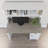 Small Computer Desk with Hutch in Pure White and Shiplap Gray-328680169