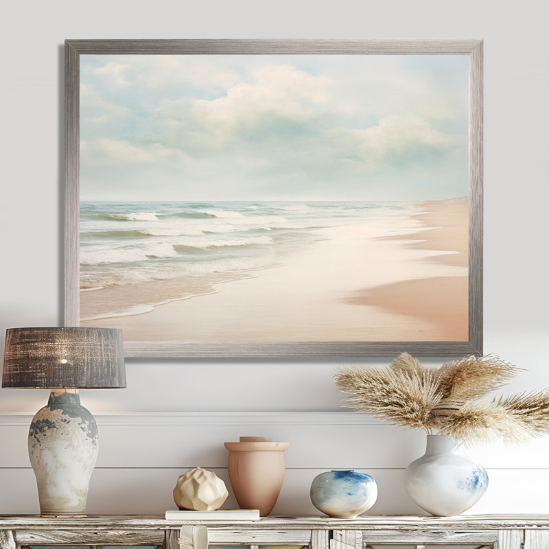 Minimalisme, paysage de plage VI - Reproductions encadrées de plage côtière, Toile tendue, H 24 po x l 32 po x P 1 po