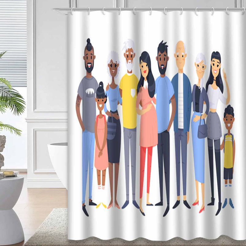 Rideau de douche avec 12 crochets, L 72 po x l 78 po