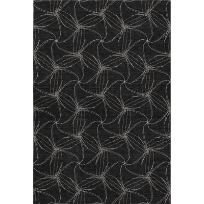 Premium Machine Washable Prisco Black Rug