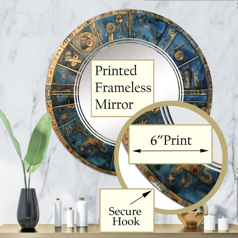 Apogeeville - Miroir mural rond moderne, 32 po x 32 po