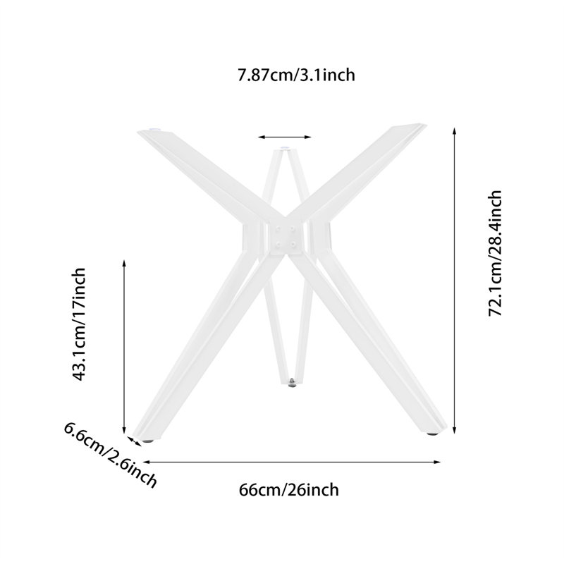 Modern Metal Table Legs(White), White