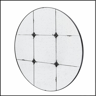 Miroir mural rond en verre antique D36
