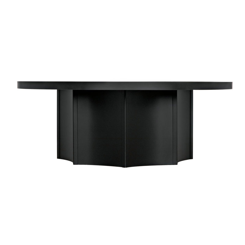 Noir Rome 47.5" Round Black Metal Coffee Table
