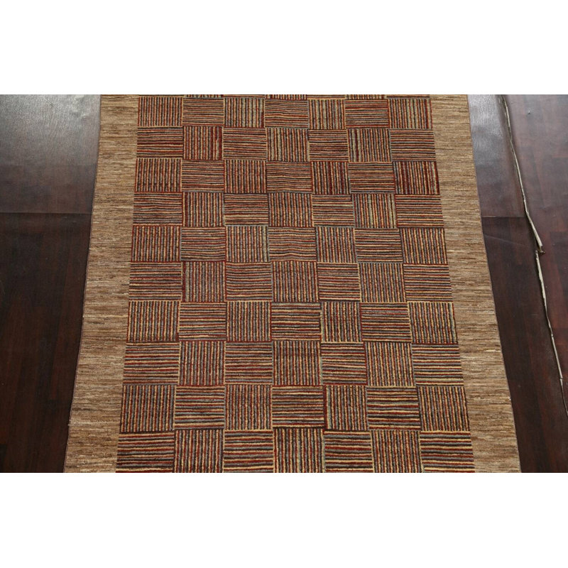 Tapis oriental unique Gabbeh Kashkoli noué à la main 5 pi 11 po x 9 pi 1 po