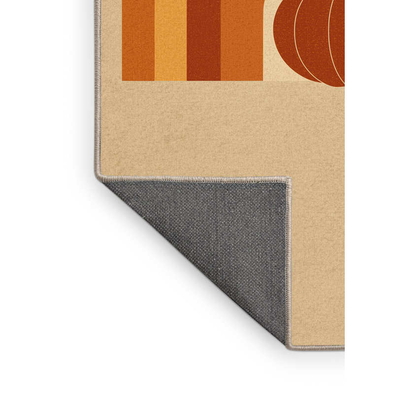 Soft Plush Esquibel Thanksgiving Modern & Contemporary Abstract Area Rug in Brown – Beige Binding, 3x5