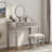 Luxury Vanity Desk Set With A Cushioned Stool, Round & Height Adjustable Mirror, 4 Drawers With Strip-fluted Panels-796562143