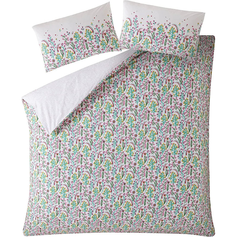 Cream 200 TC Reversible Duvet Cover Set, Super King