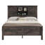 Ensemble de chambre à coucher de style maison de campagne 3 pièces, structure de lit bibliothèque pleine grandeur, commode 5 tiroirs, commode 4 tiroirs, chêne foncé-1332306300-1332306303