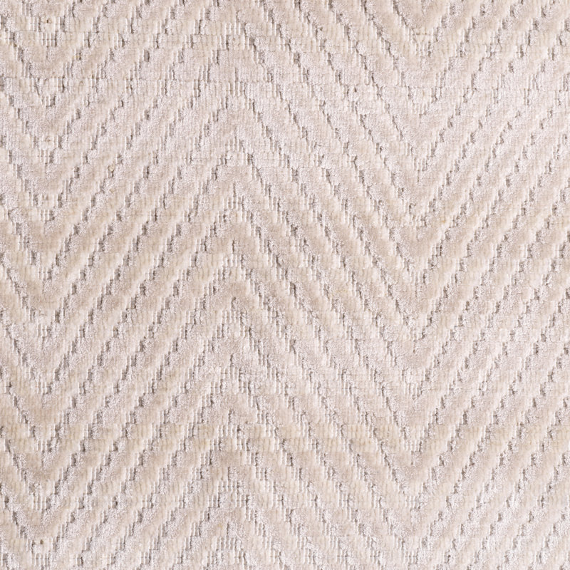 Tapis ivoire tissé à la main Herringbone, Rectangle 6 pi 7 po x 9 pi 10 po